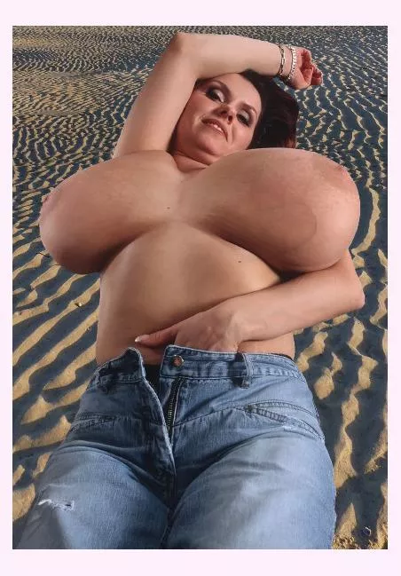 For Milena at the beach , her is one of the only ways to tan the underside of her breasts !