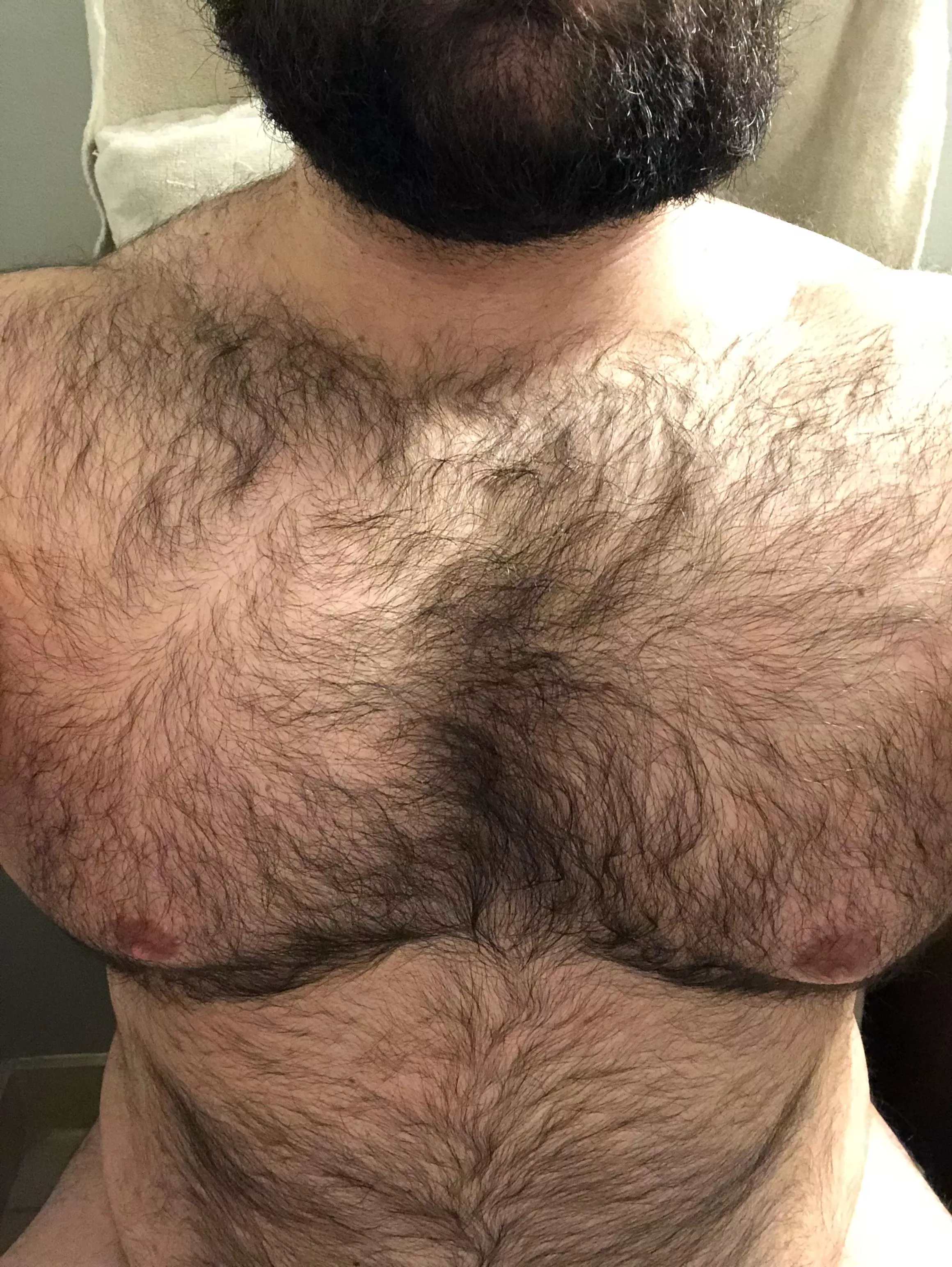 Freezing in Michigan glad I got the body hair