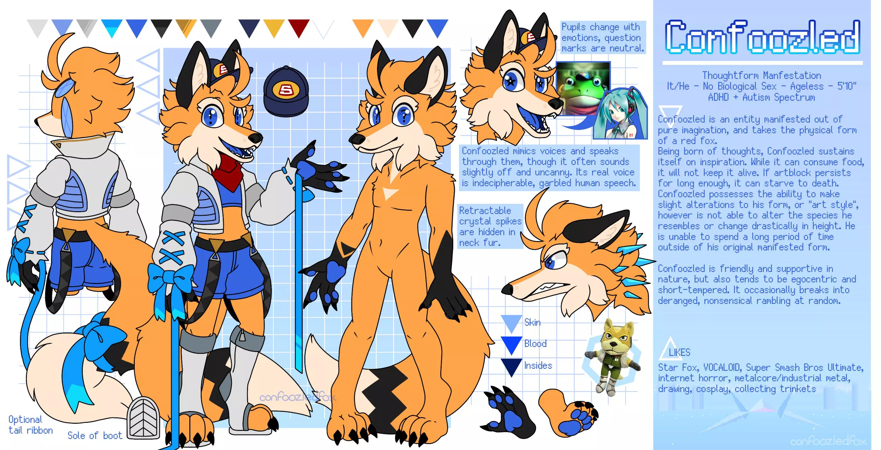 I made my fursona a new ref! Ask him anything! (I’m not good at responding in character)
