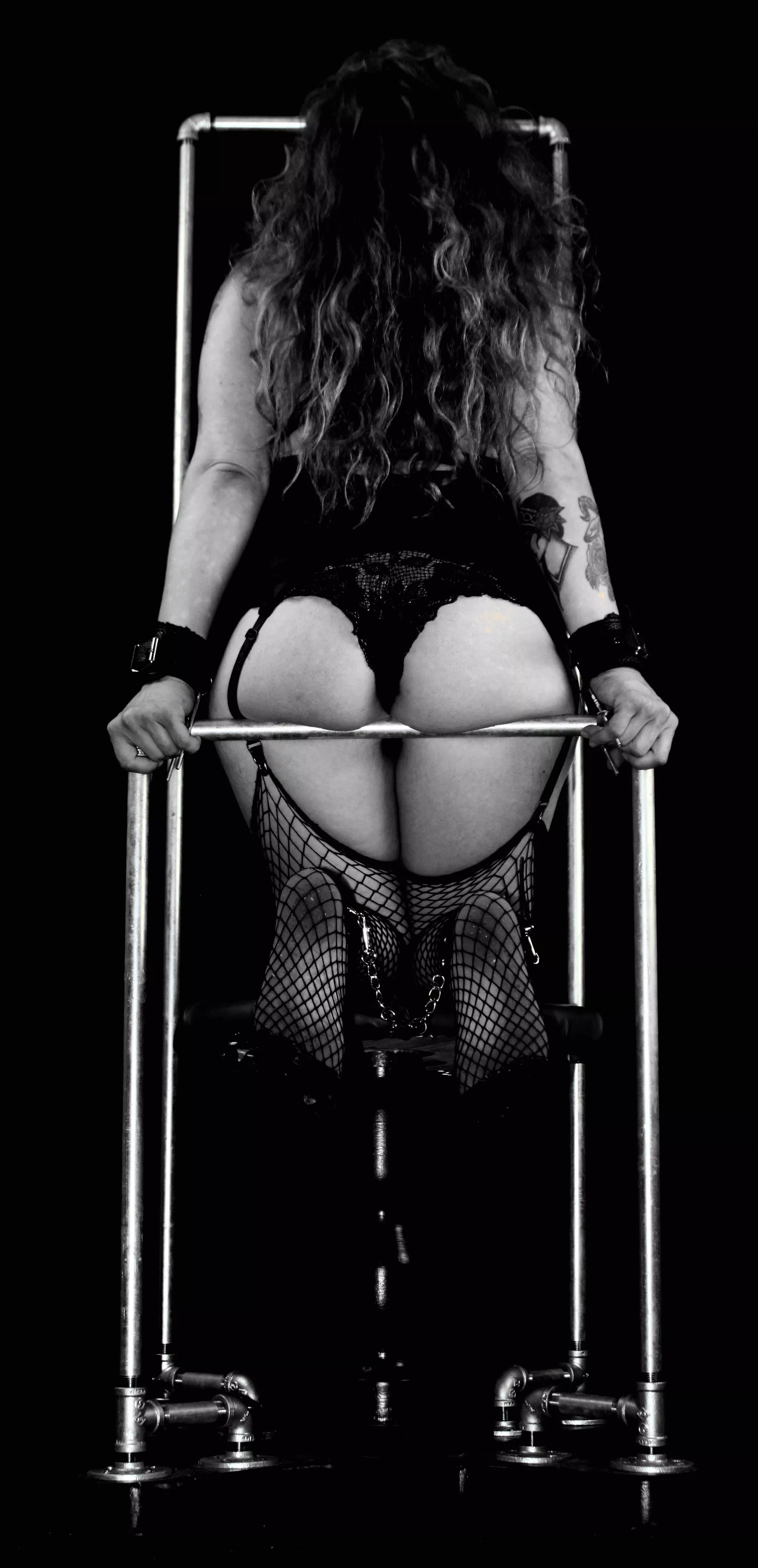 Lovely ass posing on a piece of furniture I made. OC.