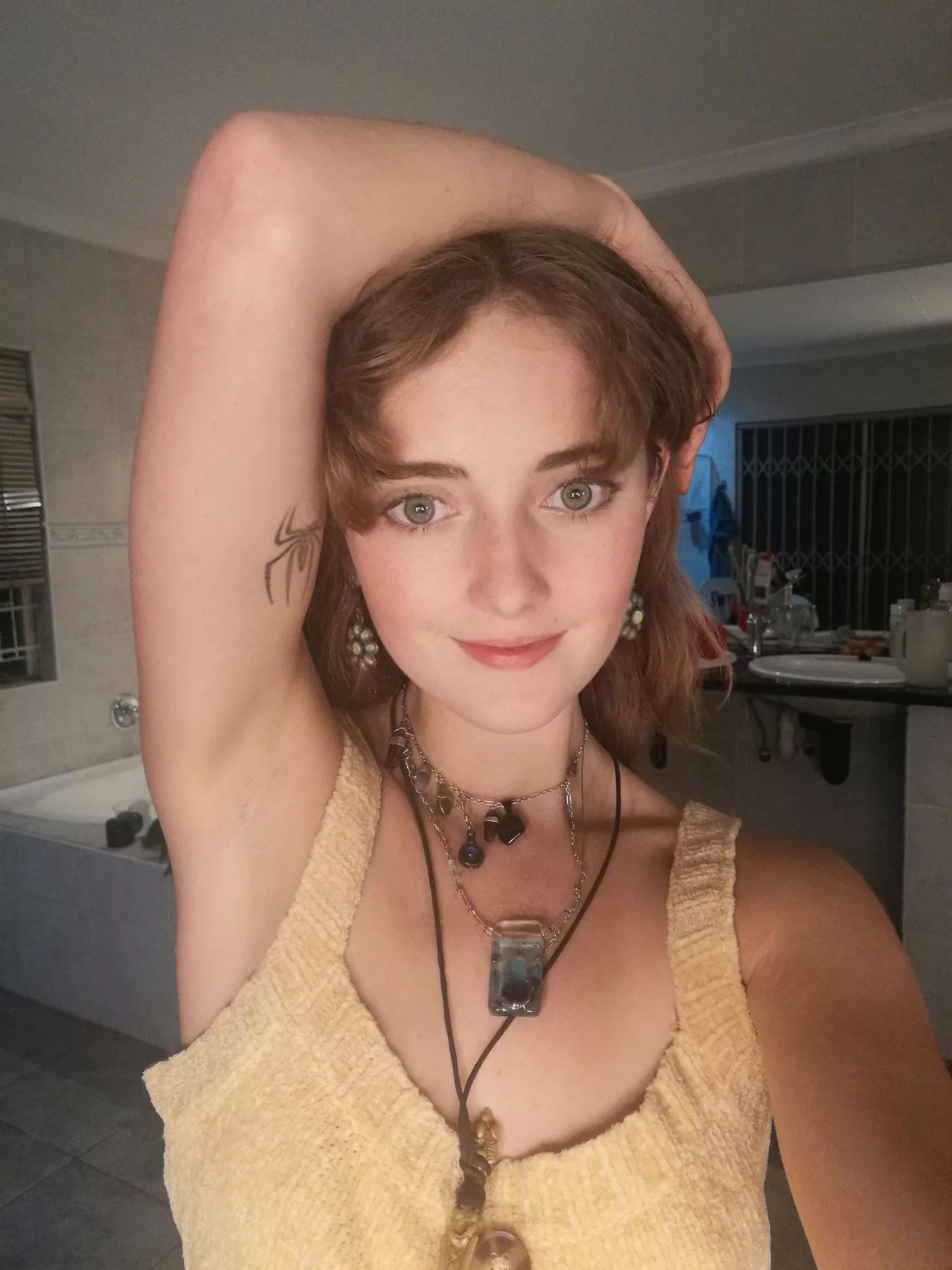 My armpits, a cute surprise, teasing with every lift of my arms. F18