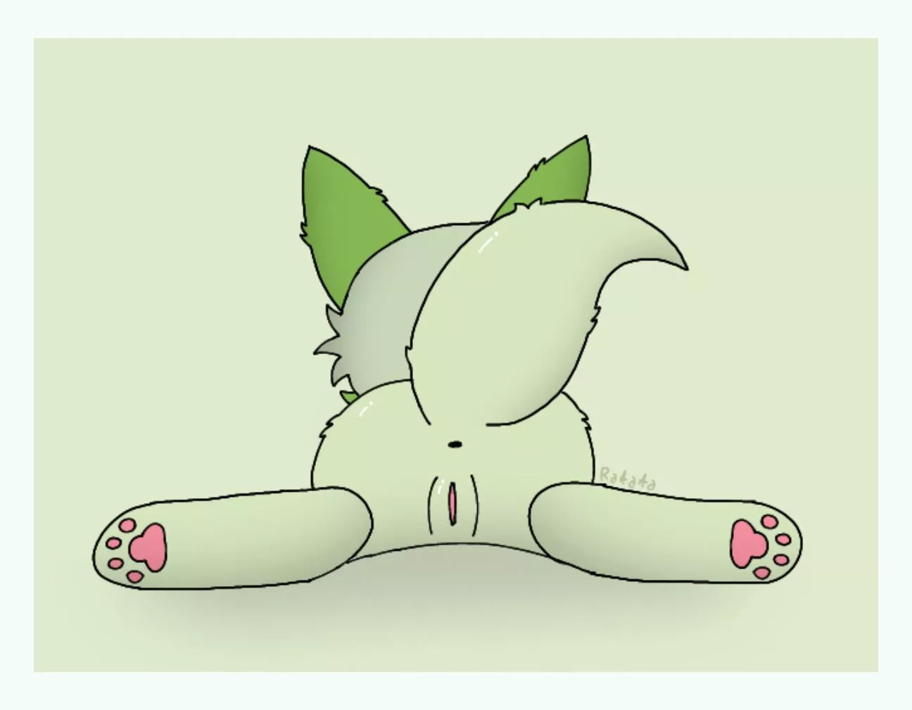 [OC] [F] Sprigatito from behind x3 (Rafafa)