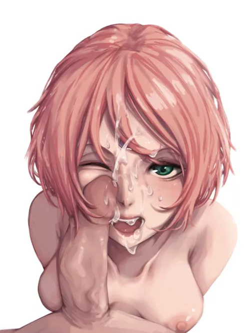 Sakura dripping with cum