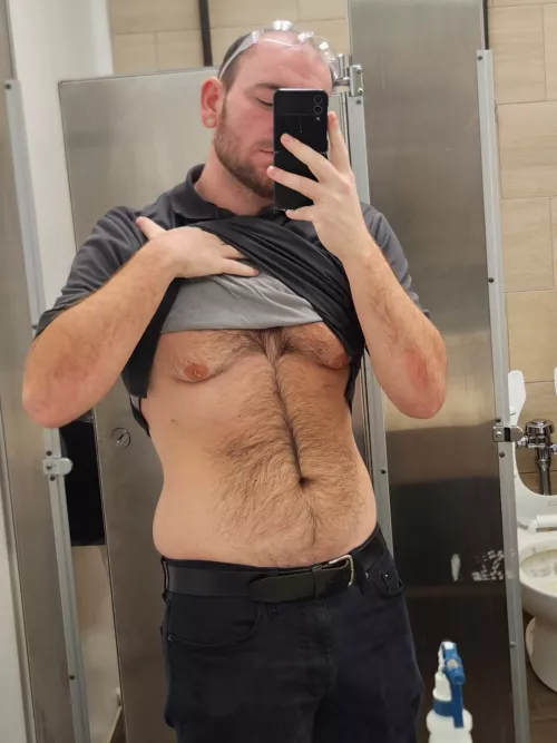 Slow snowy day at work, come meet me in the bathroom