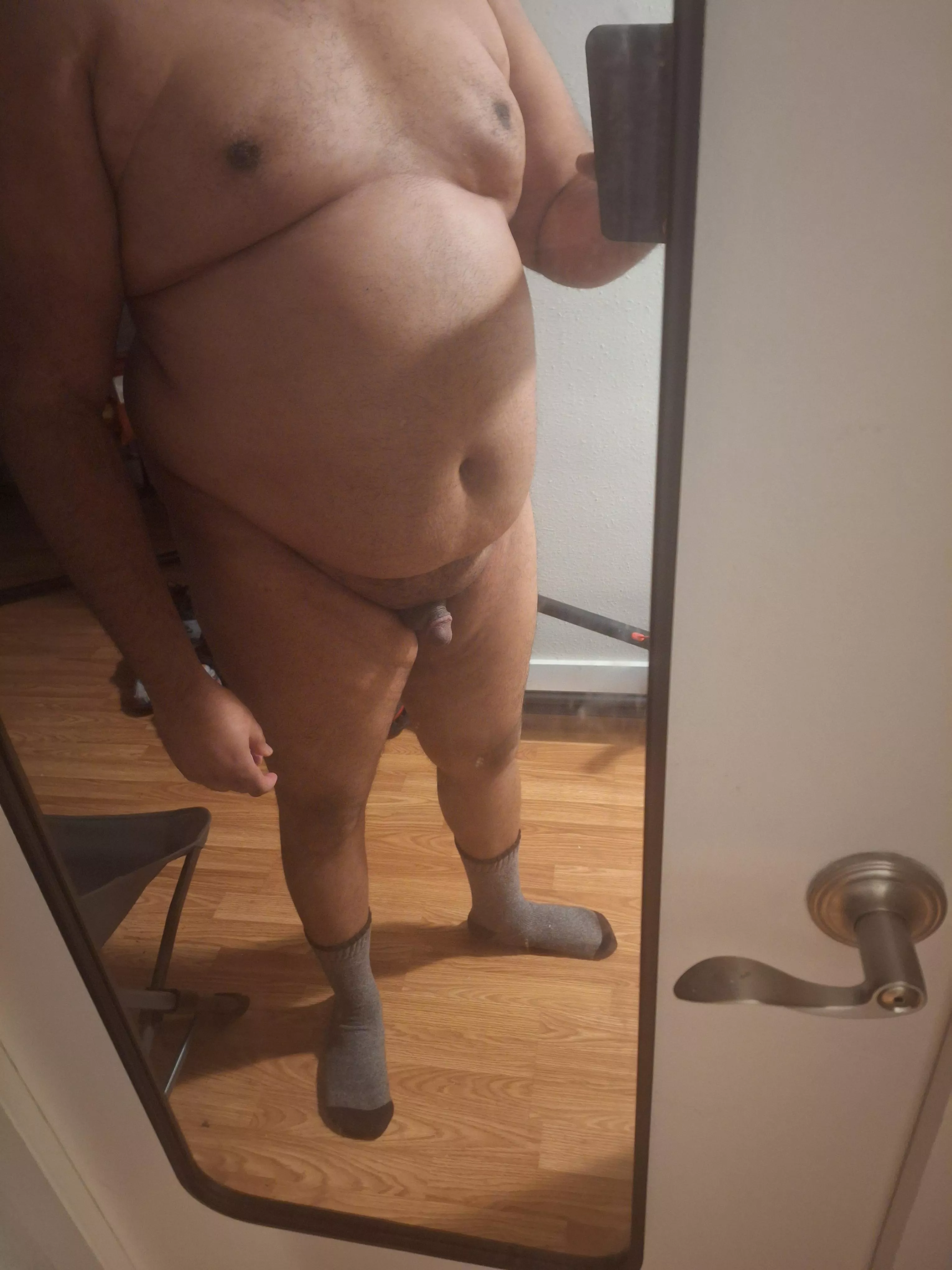 Socks on because it's chilly