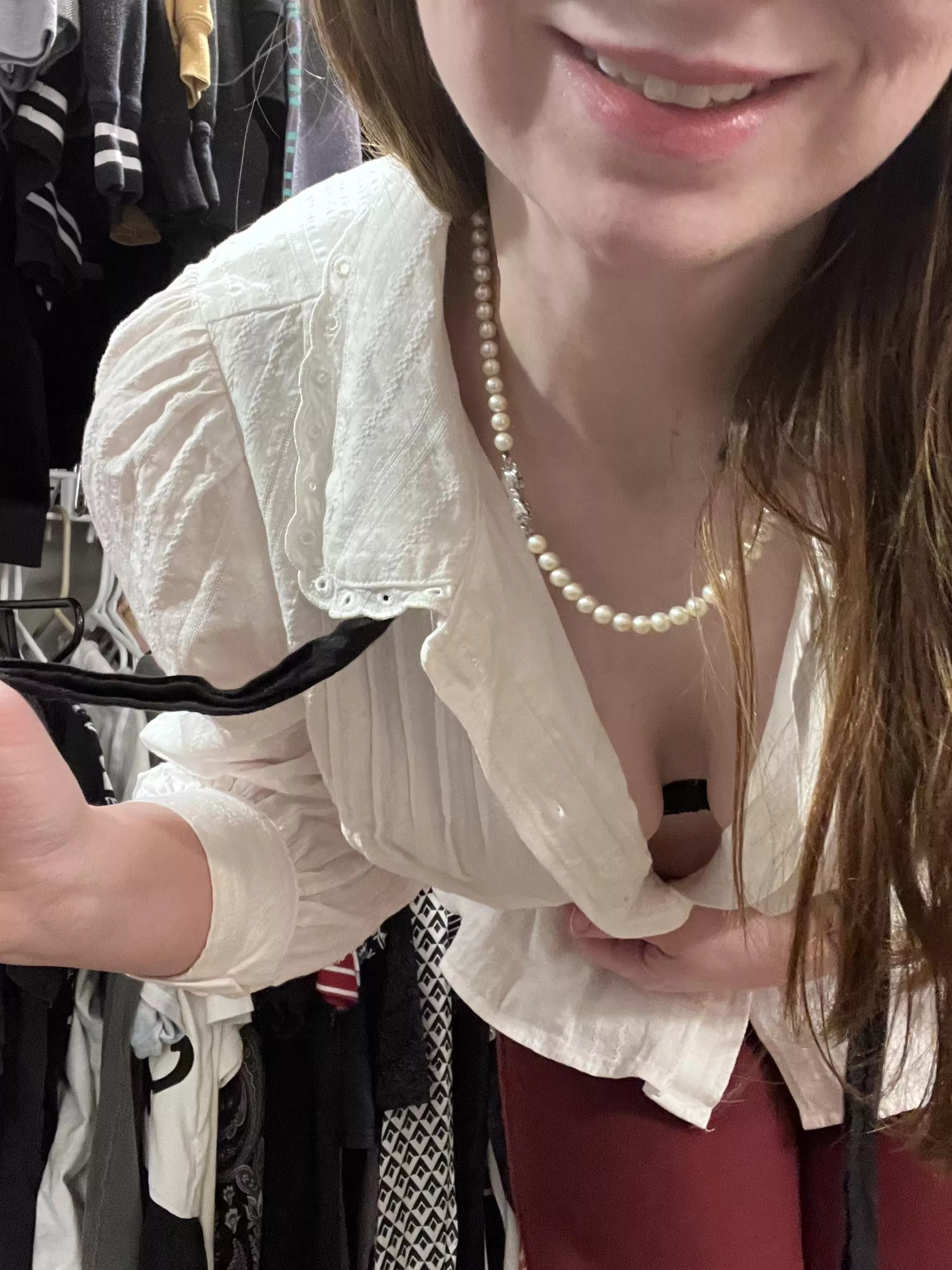 This blouse looks a lot better unbuttoned