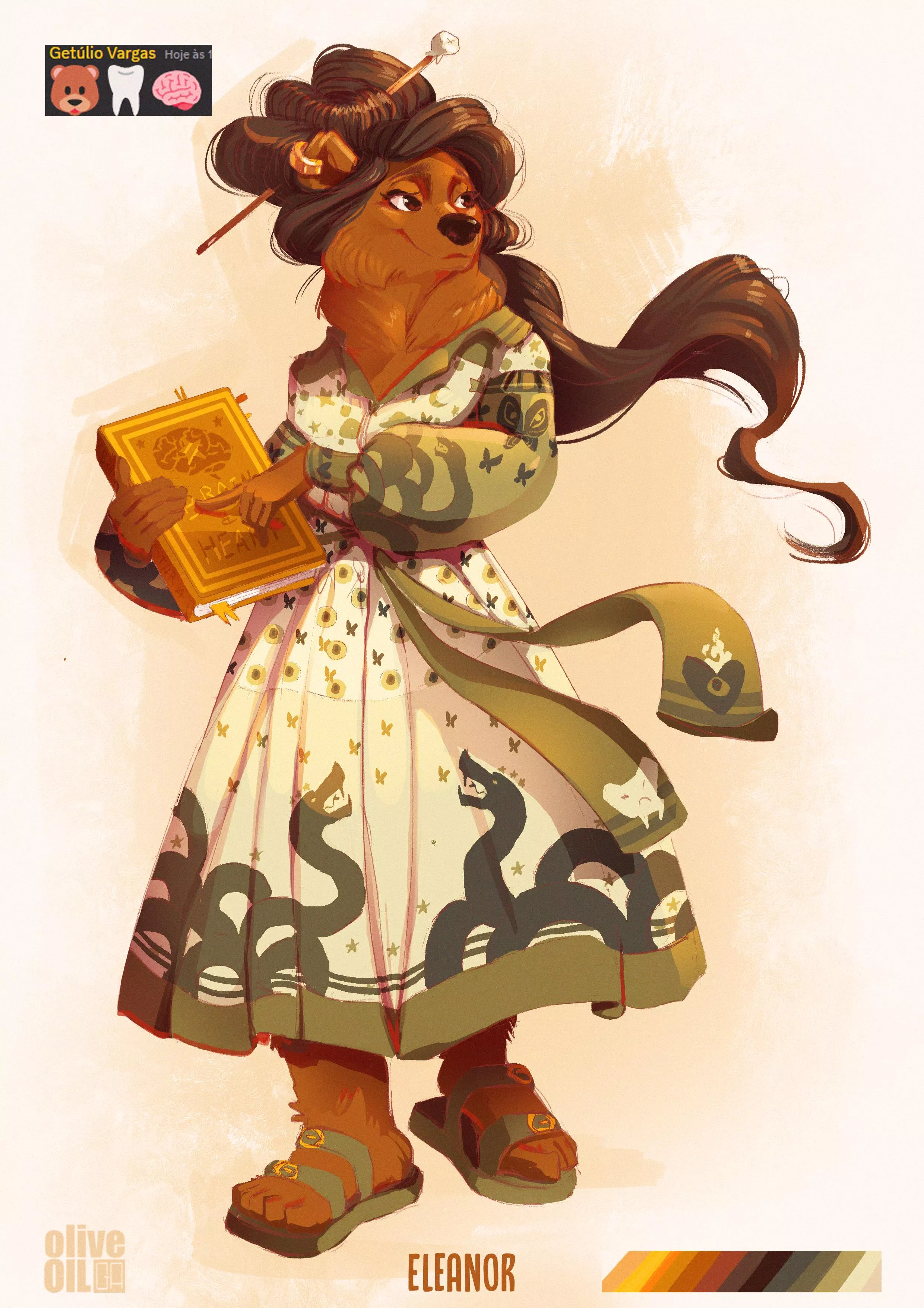 After crying in r/FurryArtSchool I'm proud how my design is growing up (art by me)