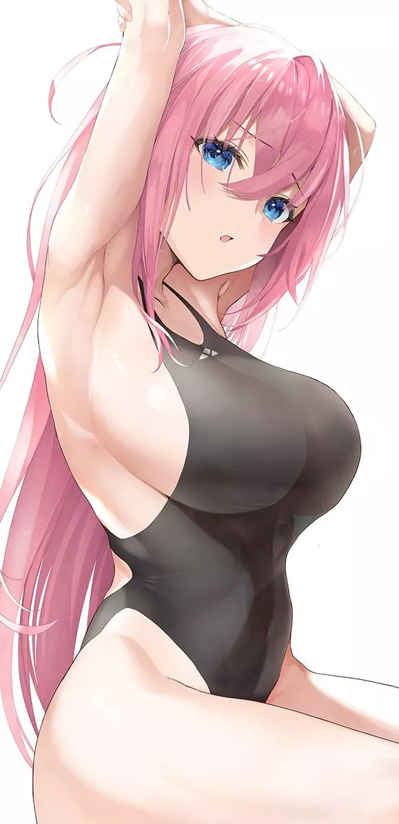 Bocchi Stretching In Her Competition Swimsuit (Bocchi The Rock)