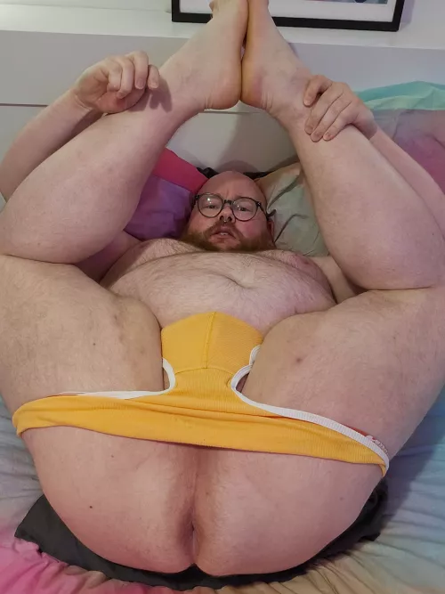 Hold me by the ankles so you can watch my belly and tits jiggle as you breed me 😇