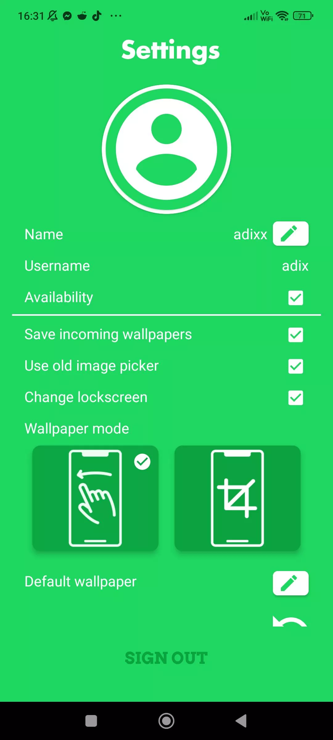 I will give up control of my main wallpaper through the Wall claimer app. Nickname: adixx