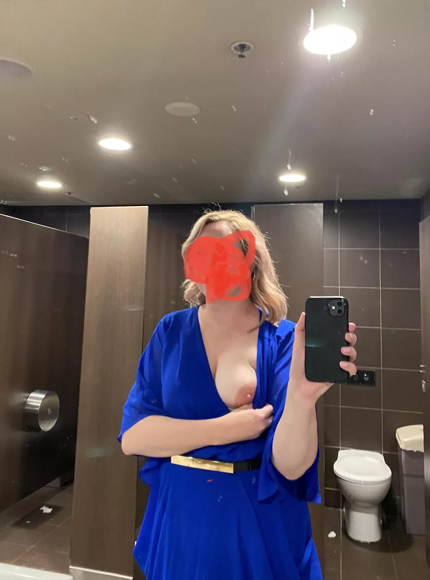 Just a little wardrobe malfunction in a restaurant bathroom