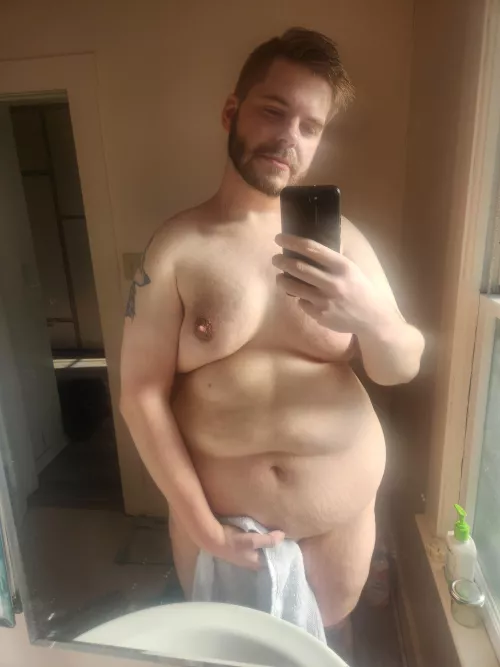 Just stepped out of the shower.