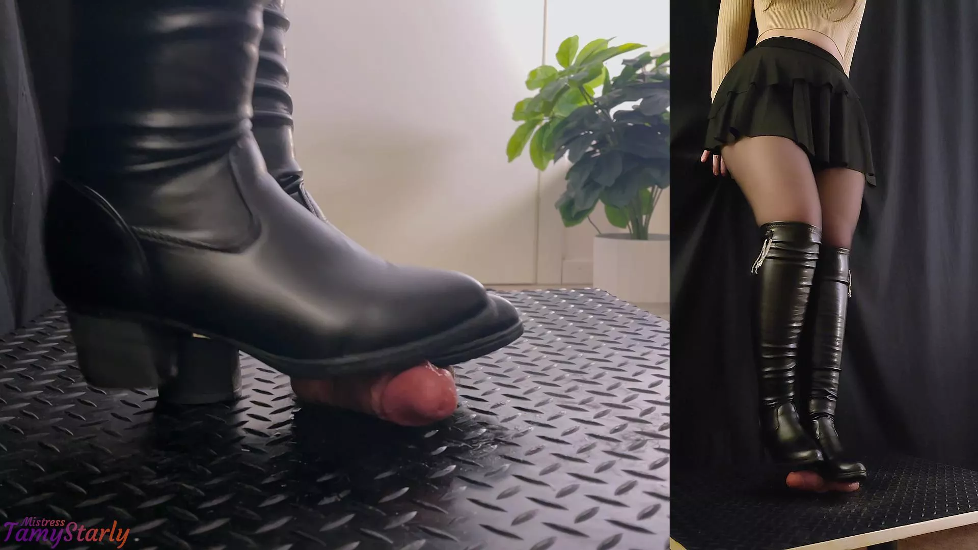 Leather high boots 😏