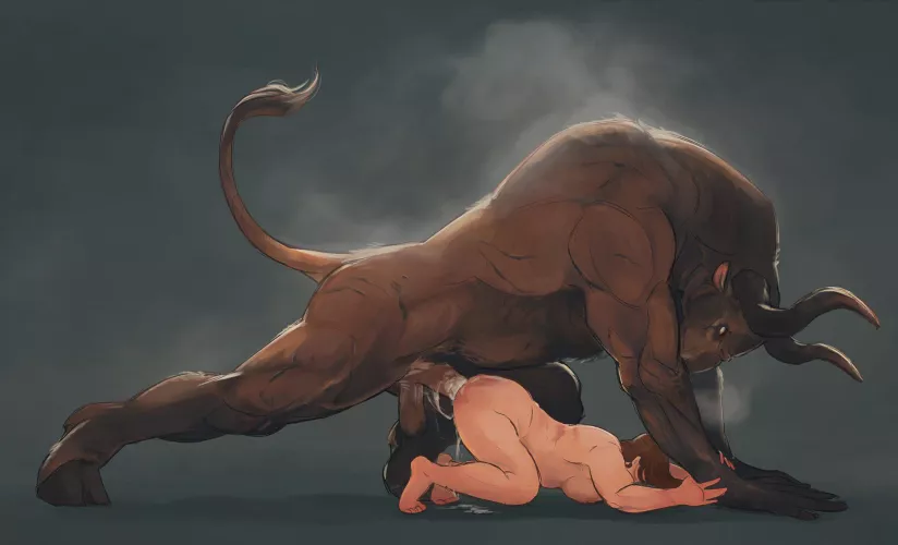 Minotaur taking care of his lady (ShrewHub)