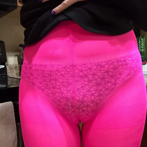 My pussy swallows my panties and my tights