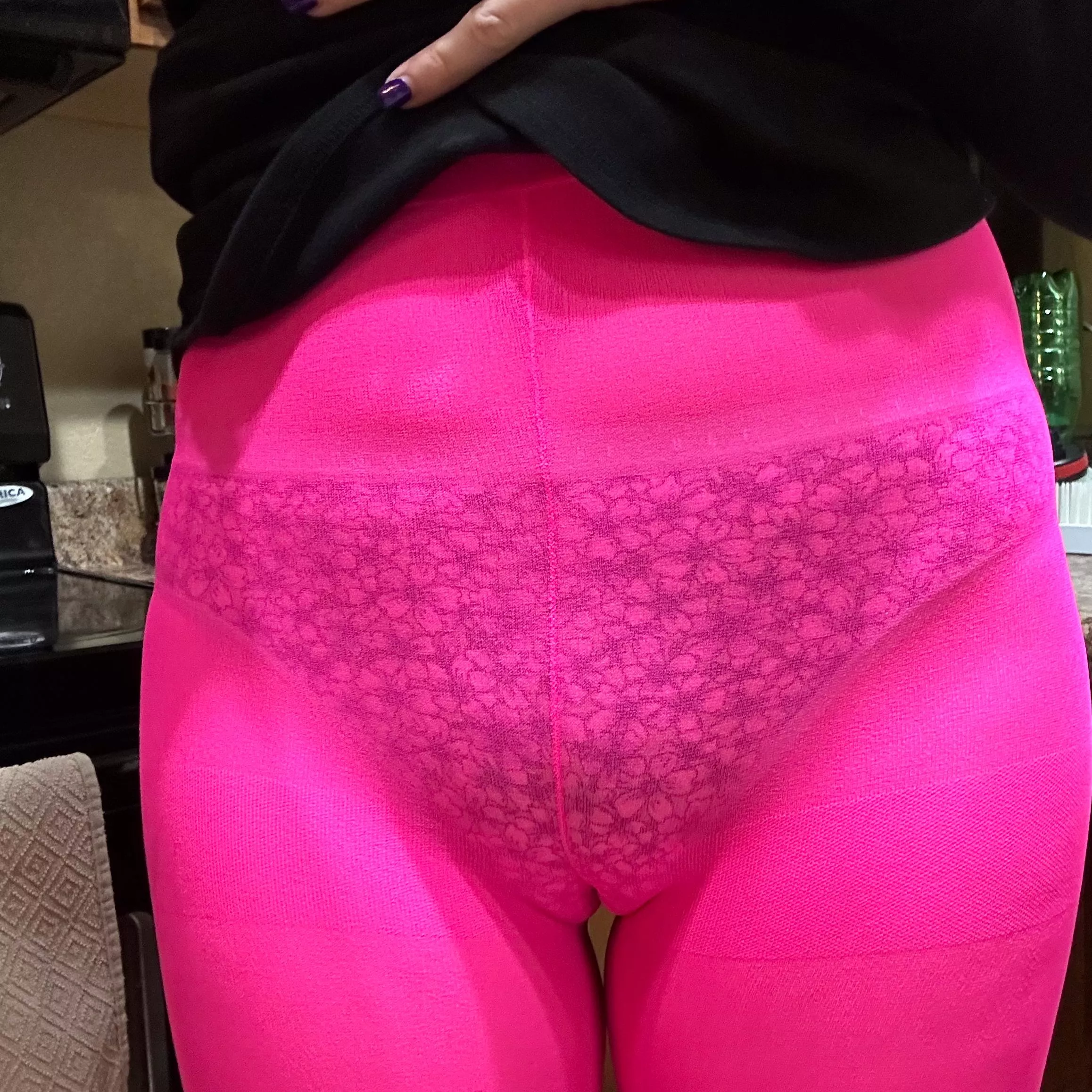 My pussy swallows my panties and my tights