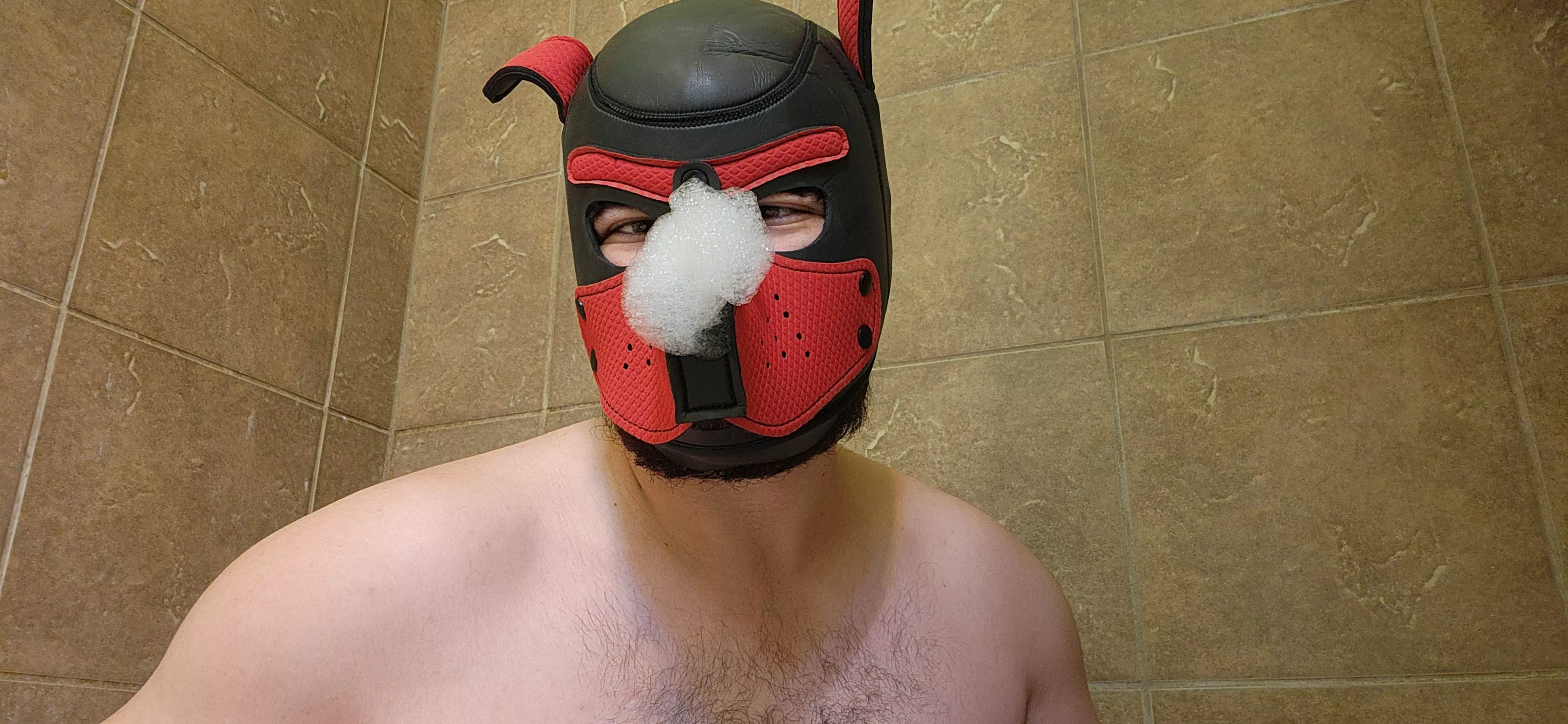 Rub a dub dub, pup in da tub