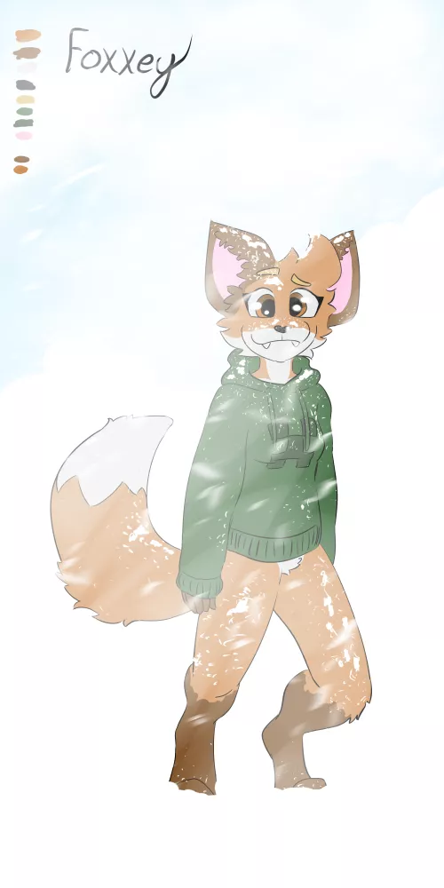 Yay foxxo in snow (practicing snow)