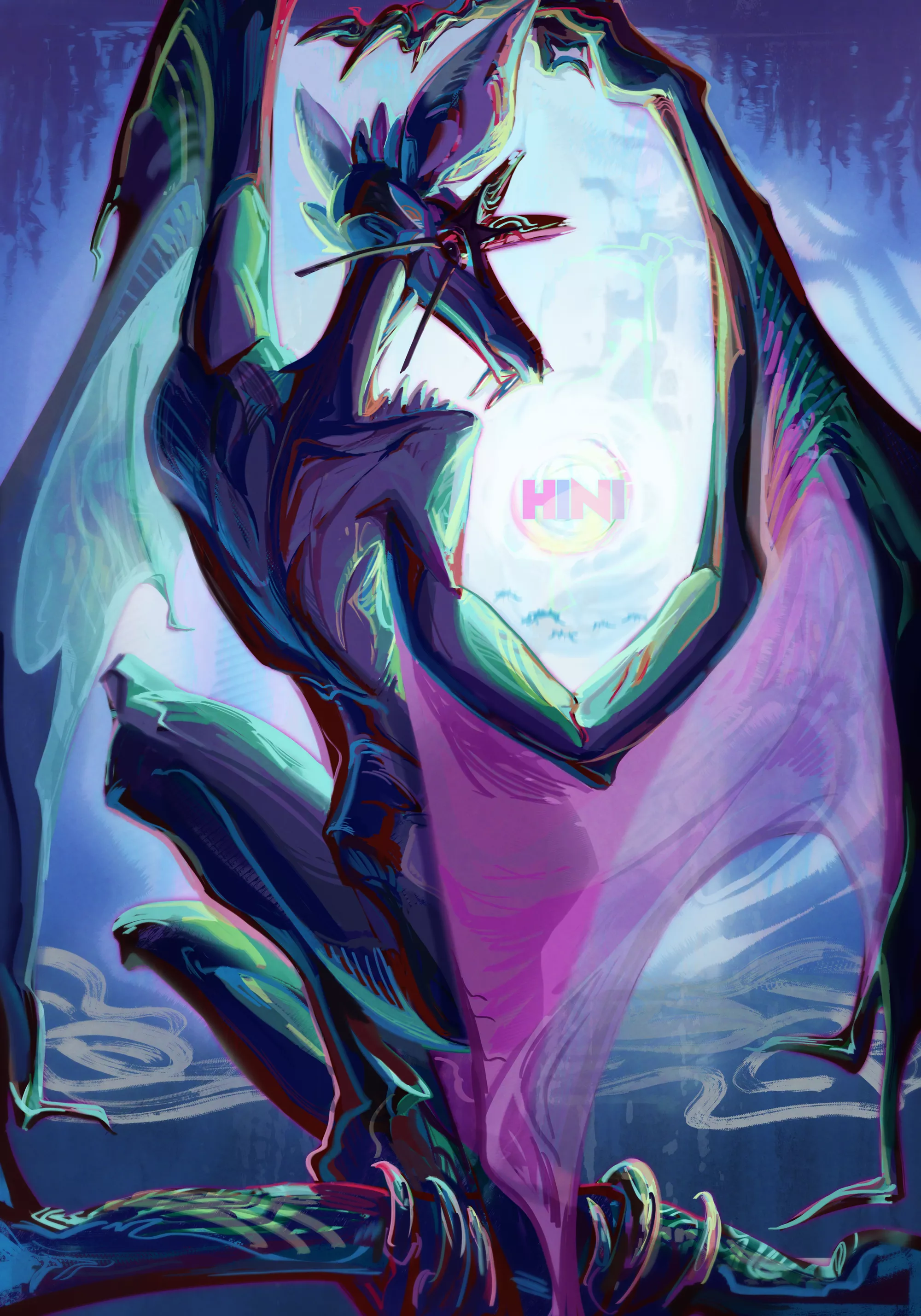 A Bat Hanging Up (by me - Hini :3)