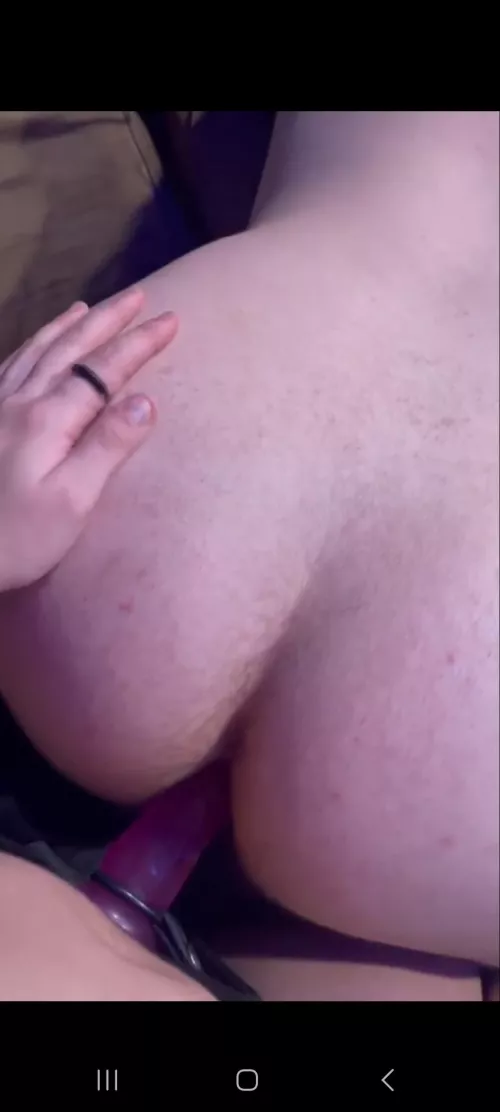 Day 15 in chastity full cum denial. Gf decided to peg me for first time