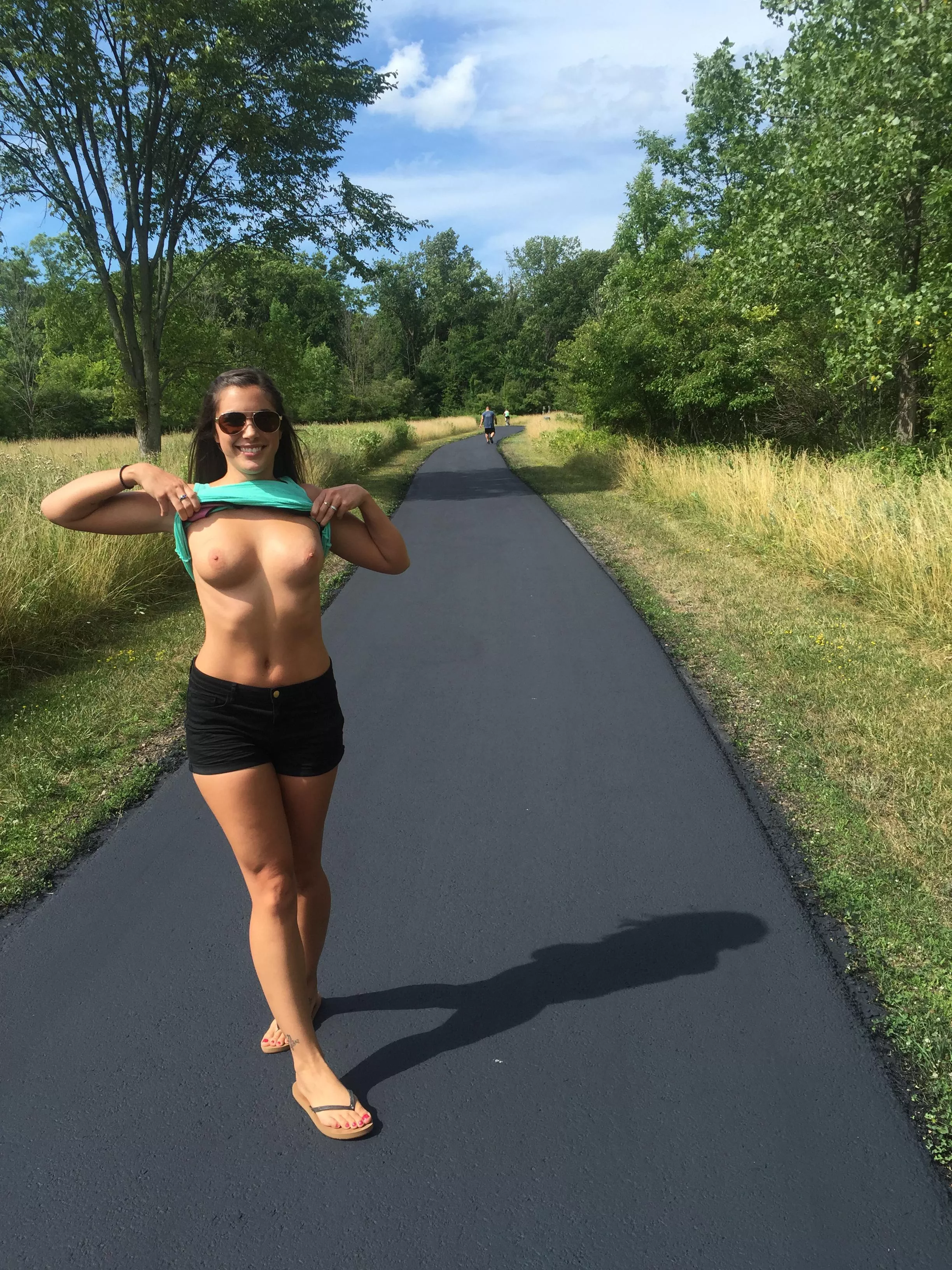 Enjoying a nice walk in the park