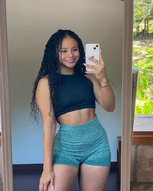 Fresh from the gym, ready to conquer the world