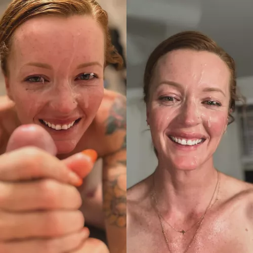 God I love it when it gets in my eyes. Reminds me that I’m a true cumslut.