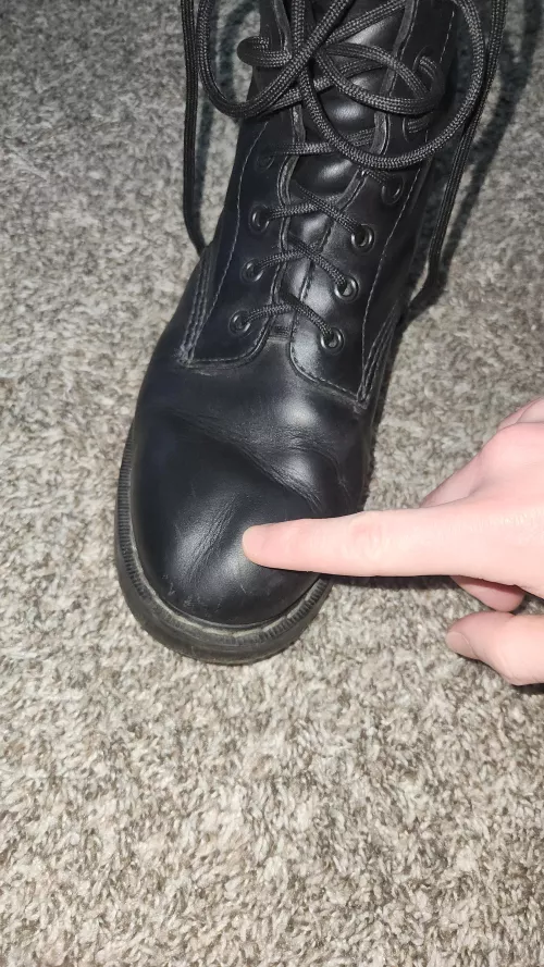 How do I fix this dent in my boot