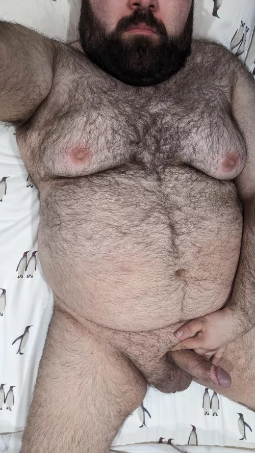 Human bed warmer ready to keep you warm all night long.