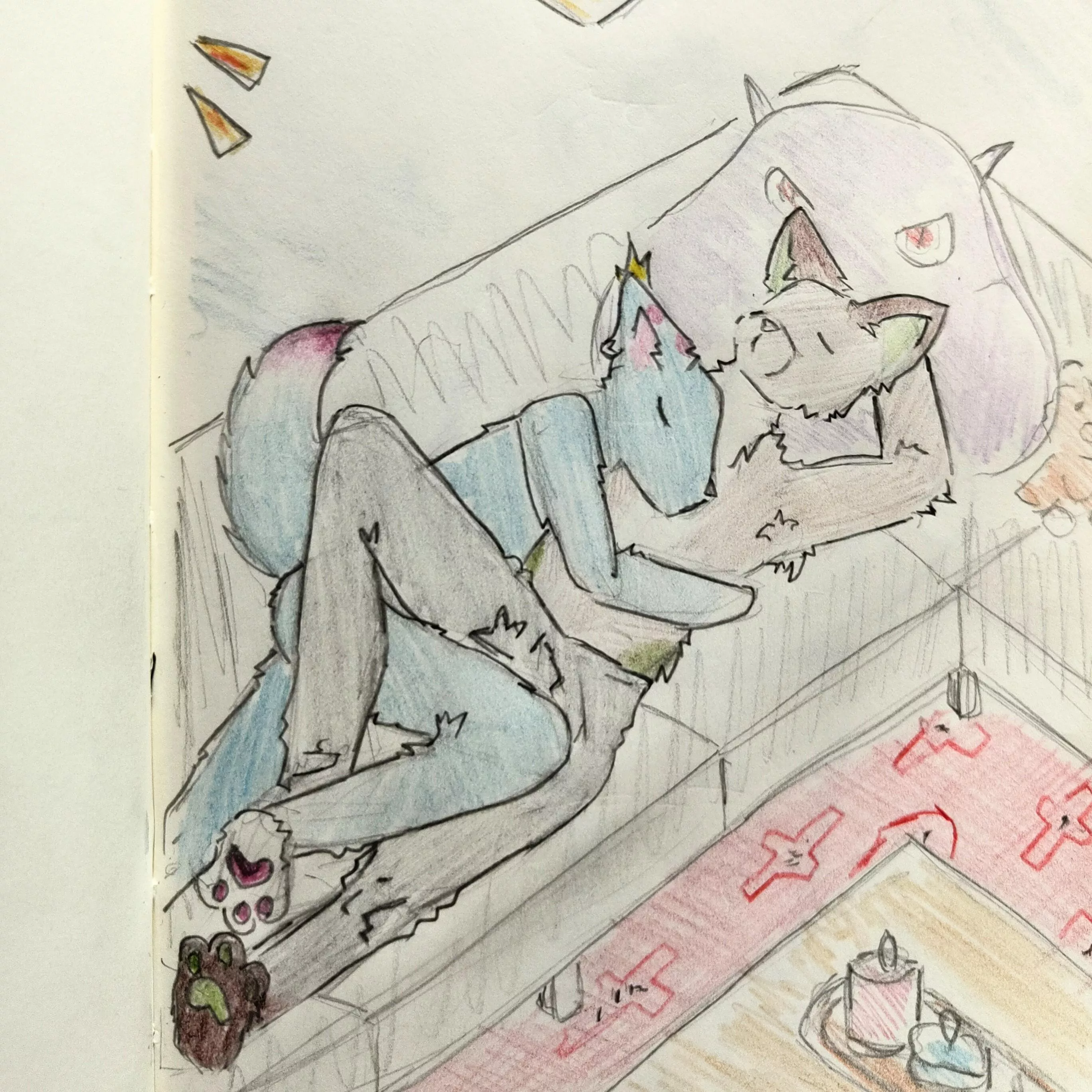 I drew me and my partner's fursonas, Boomy and Minty <3 im practicing, so i'll draw the fursonas of the first three who comments :3