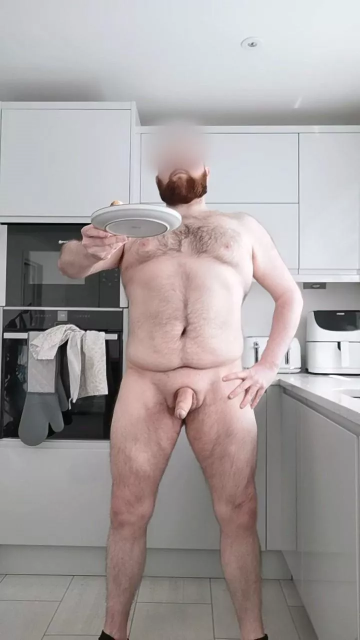 I was going to make you breakfast in bed, but you looked better over the kitchen counter