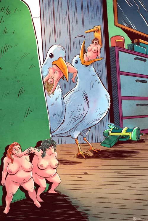 {image} Feeding the Birds (Altercomics - FRANTIC) [vore, shrunken woman, nonhuman pred, multiple girls, chubby girls, BBW, nudity]