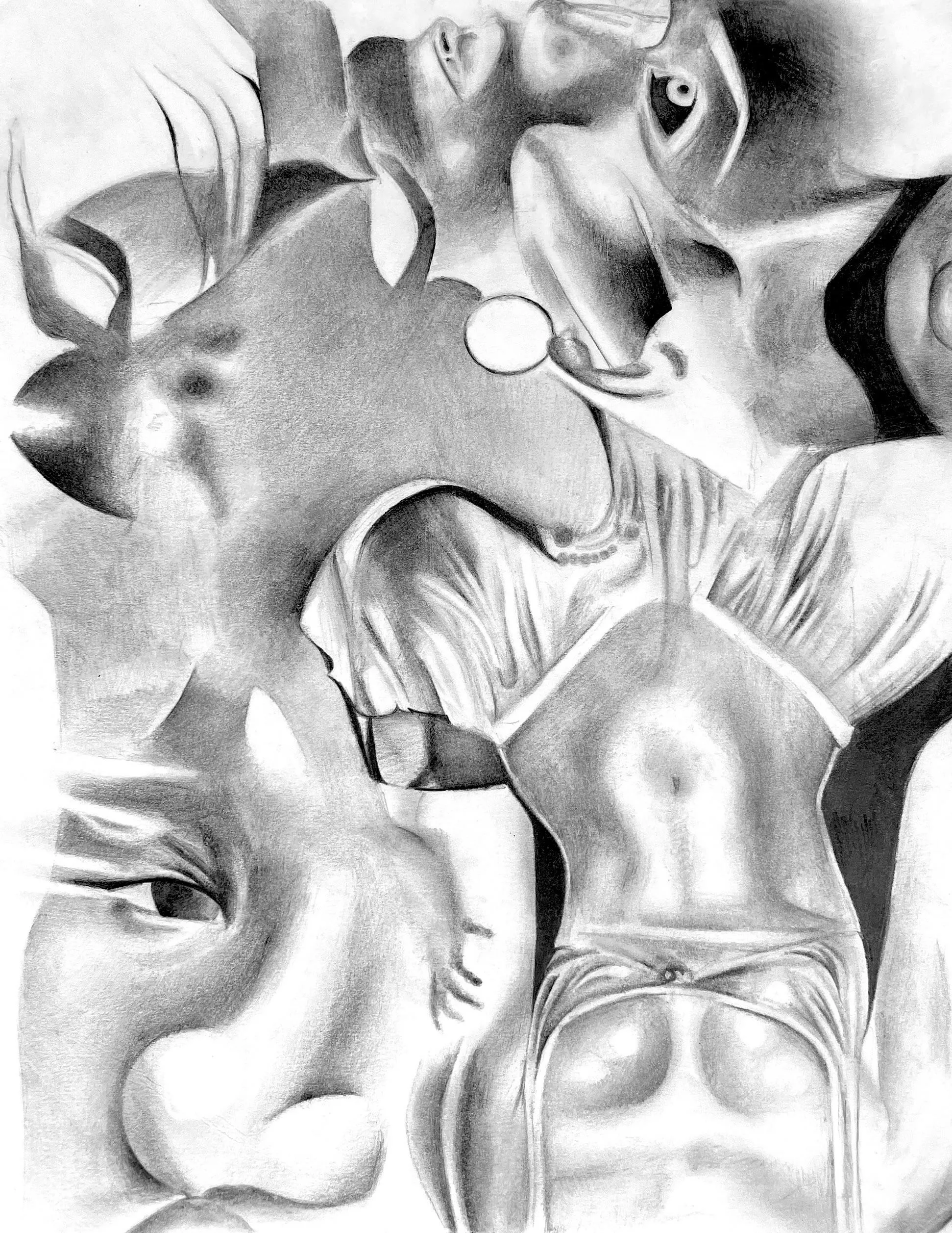 Plastic Cling Wrap, me (NAJAI), pencil, 2024