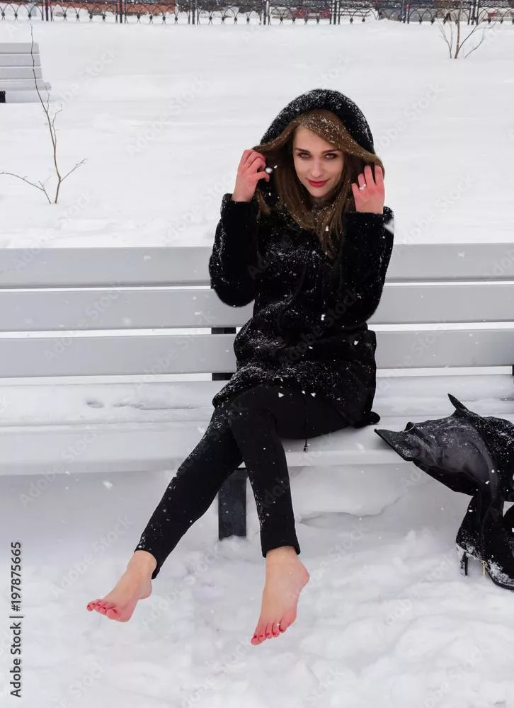 russian foot in snow