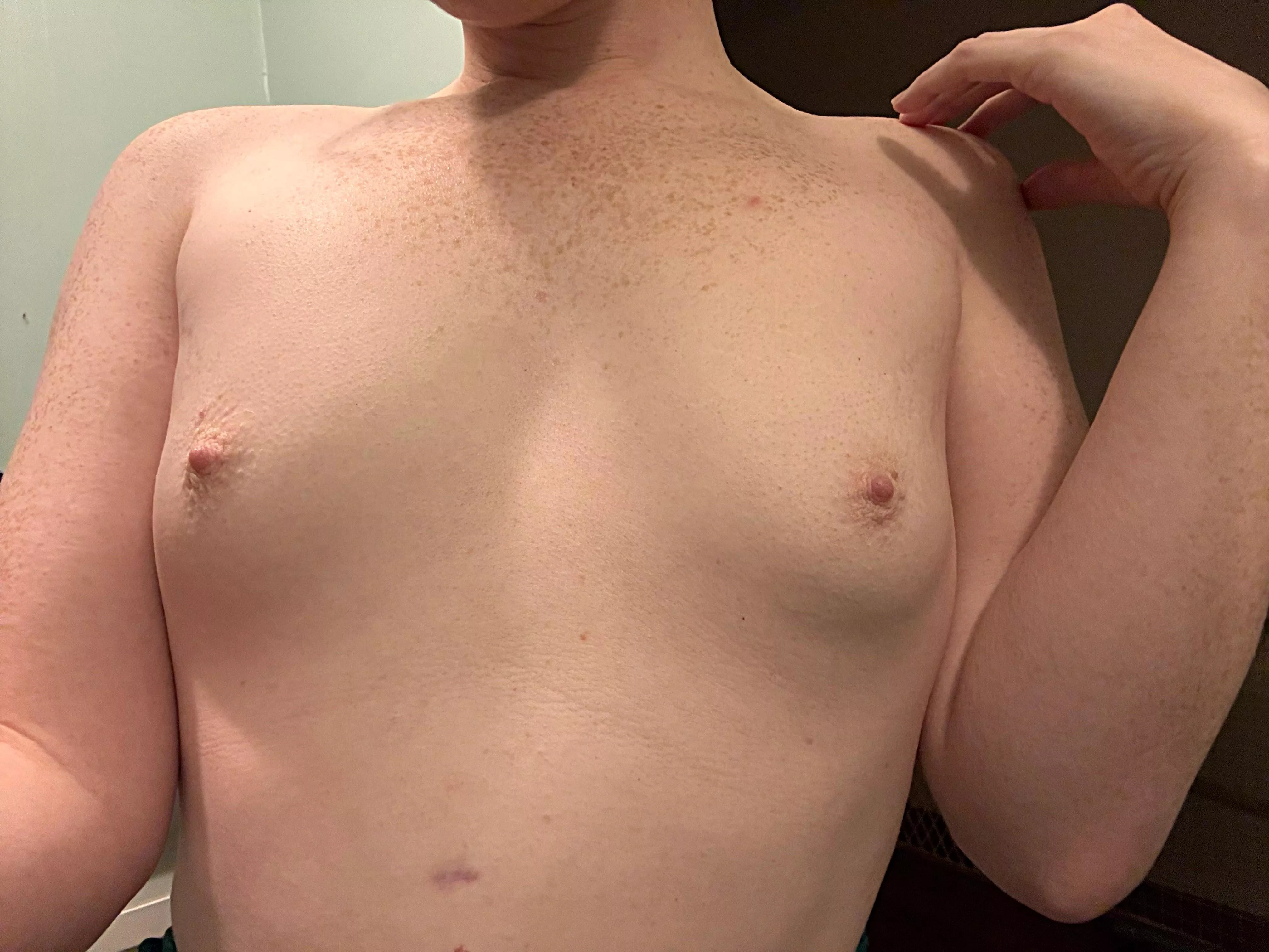 Titty goosebumps courtesy of my cold tile floor