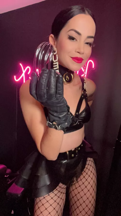 You’ve been in chastity so long now every time you look at me you start to leak.. How cute! [F]