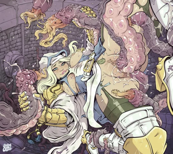 A Cleric takes some time out from the duties to visit a friend in the city's waterways, by @SeepingOoze