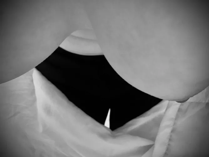 Black and white peek of my gf