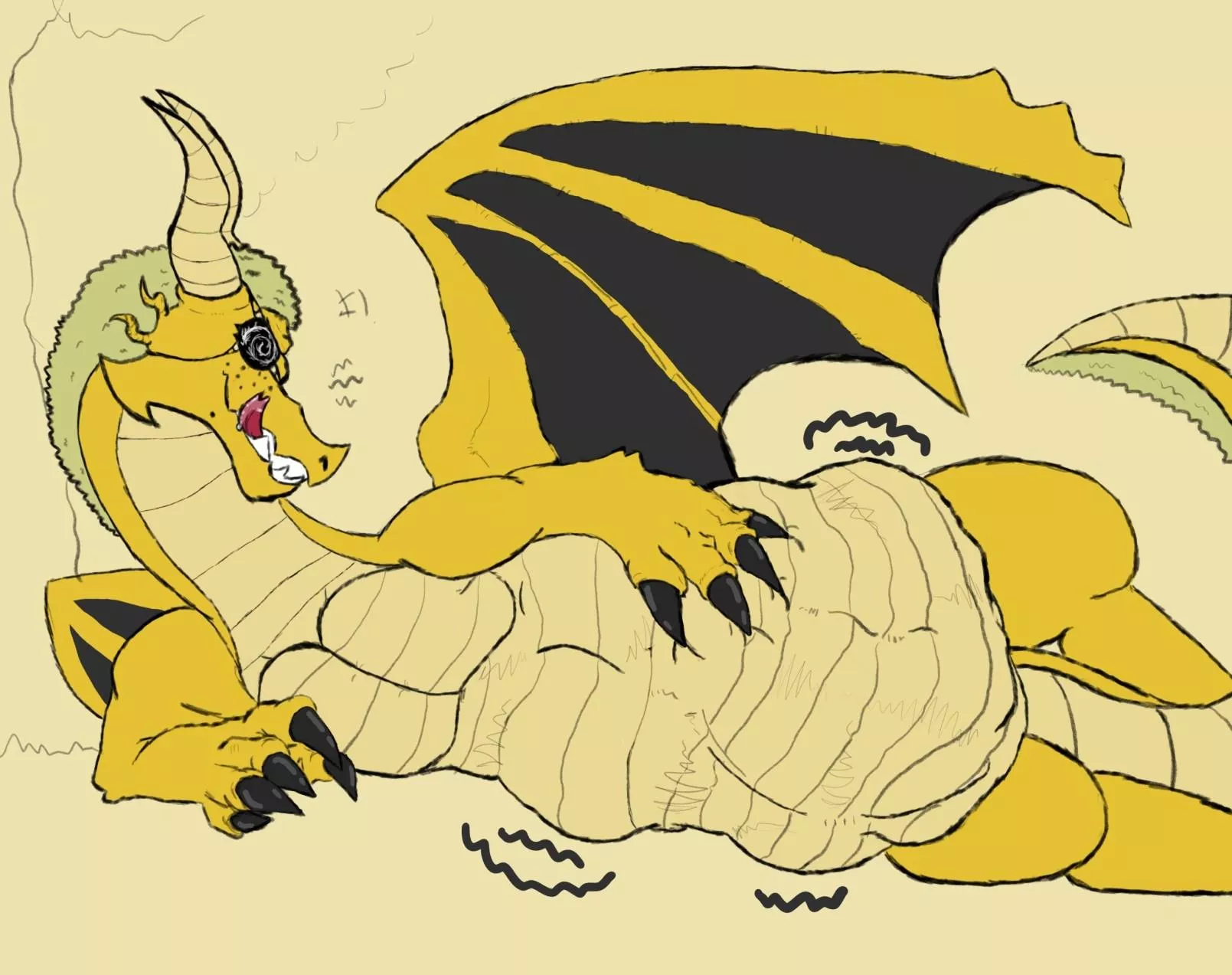 {image} belly full of Satyr (unwilling)(dragon)(post vore)(unwilling prey)(oral vore)-((Art by me))
