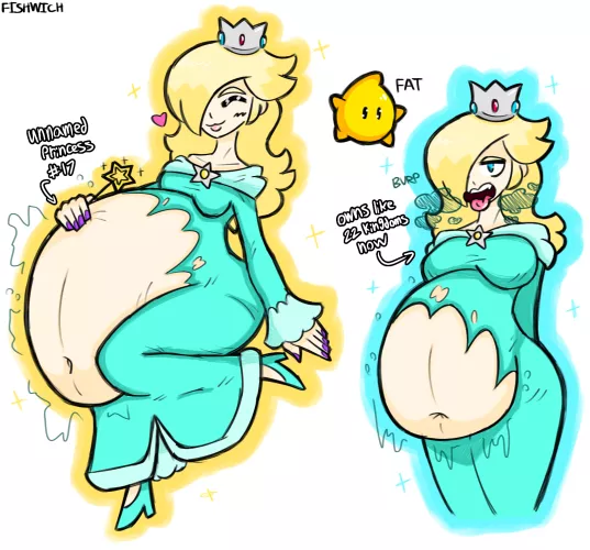 {image} Rosalina (female pred, female prey, digestion, fatal, soft vore, post vore) (OC by me)