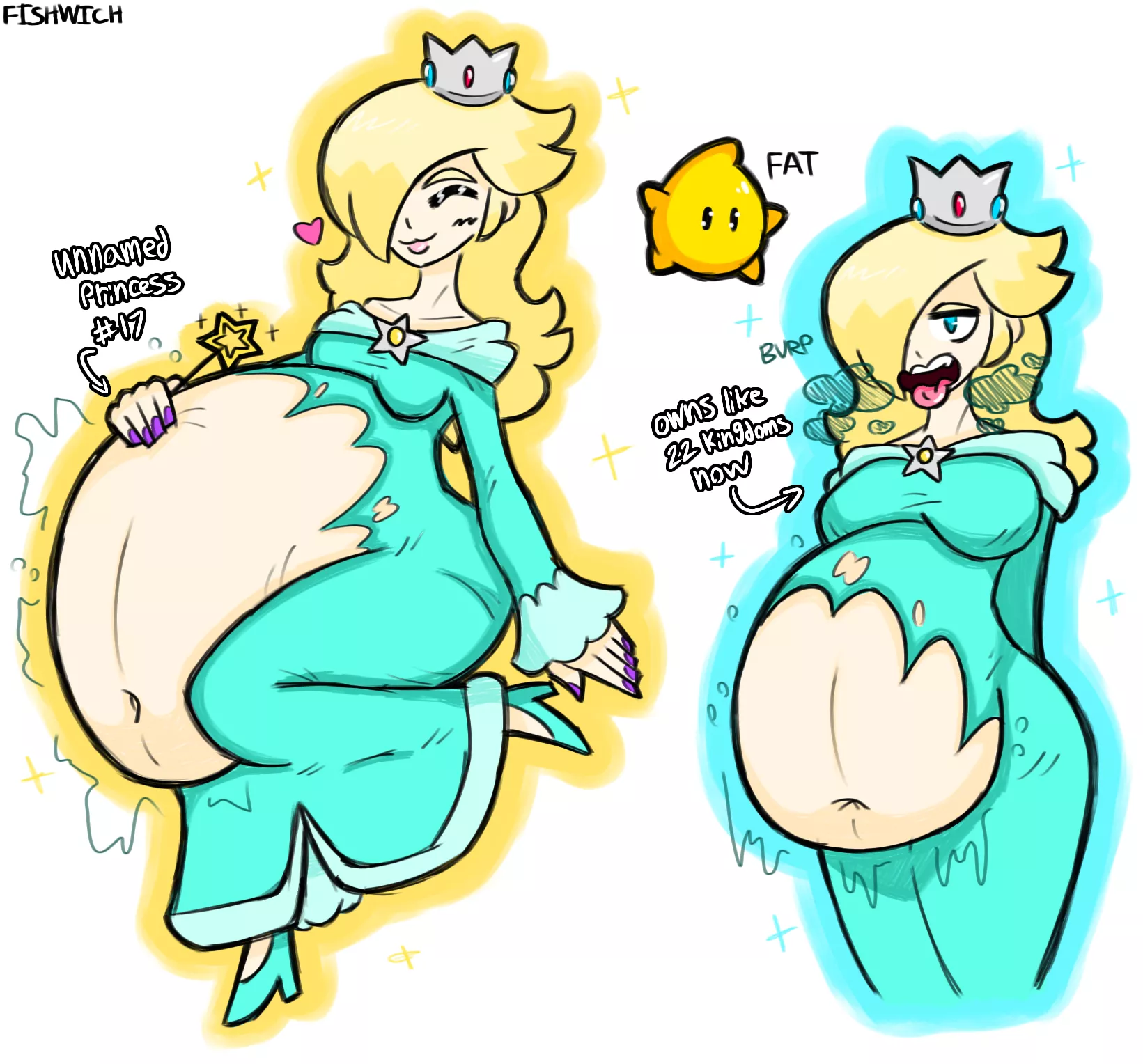 {image} Rosalina (female pred, female prey, digestion, fatal, soft vore, post vore) (OC by me)