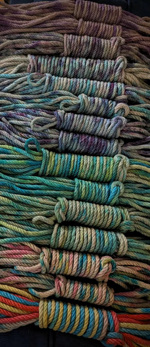 Just finished another round of tie-dye ropes!