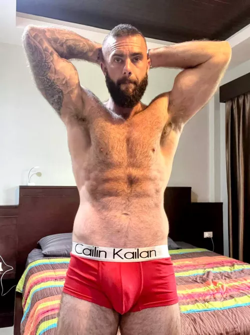 Loving how these new red boxers briefs show off my bulge, Should I let him out?