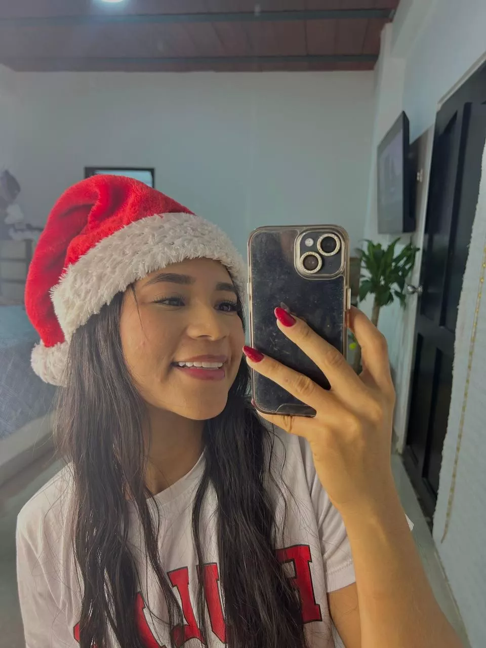 Matched the nails with a Christmas outfit