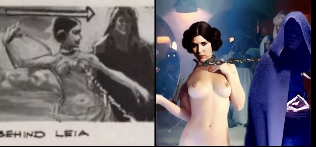 Naked Slave Leia storyboard vs recreation (By me)