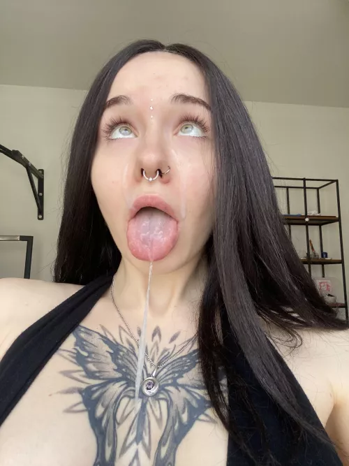 Told me open my mouth wide and wait delicious dessert