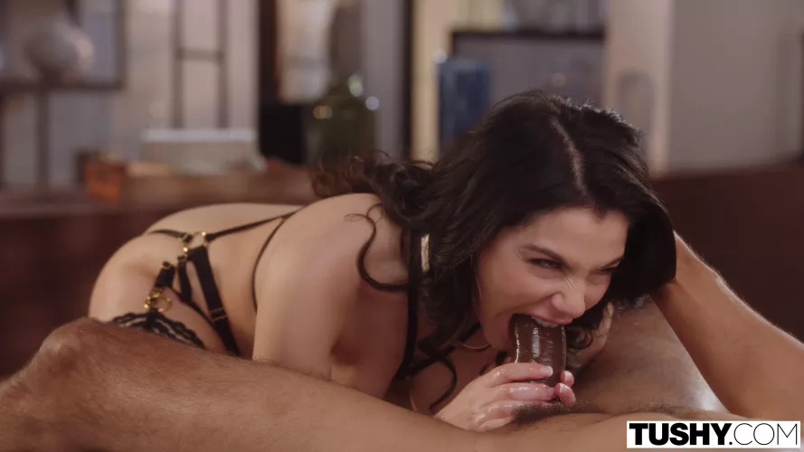 Valentina biting down