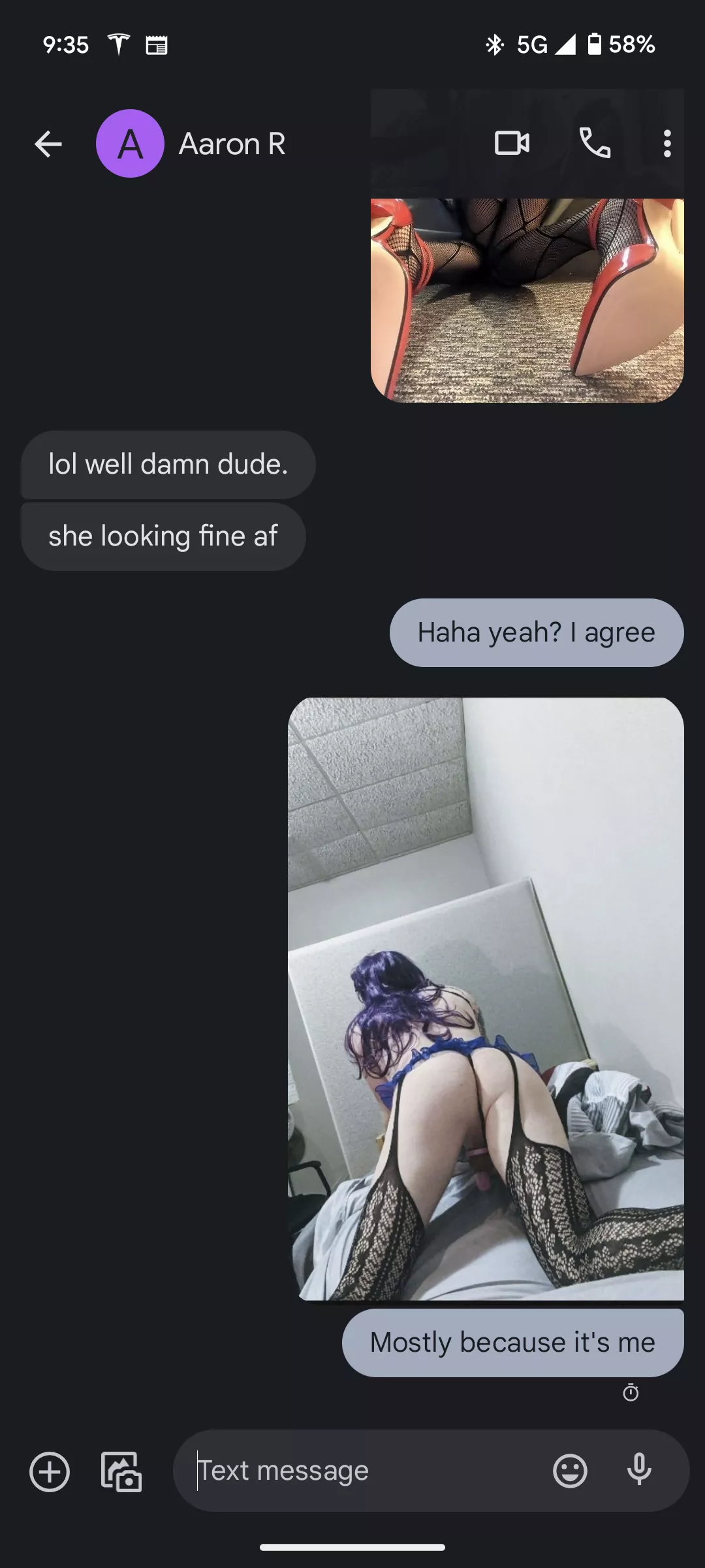 Was told to send pics to a friend.... No turning back.