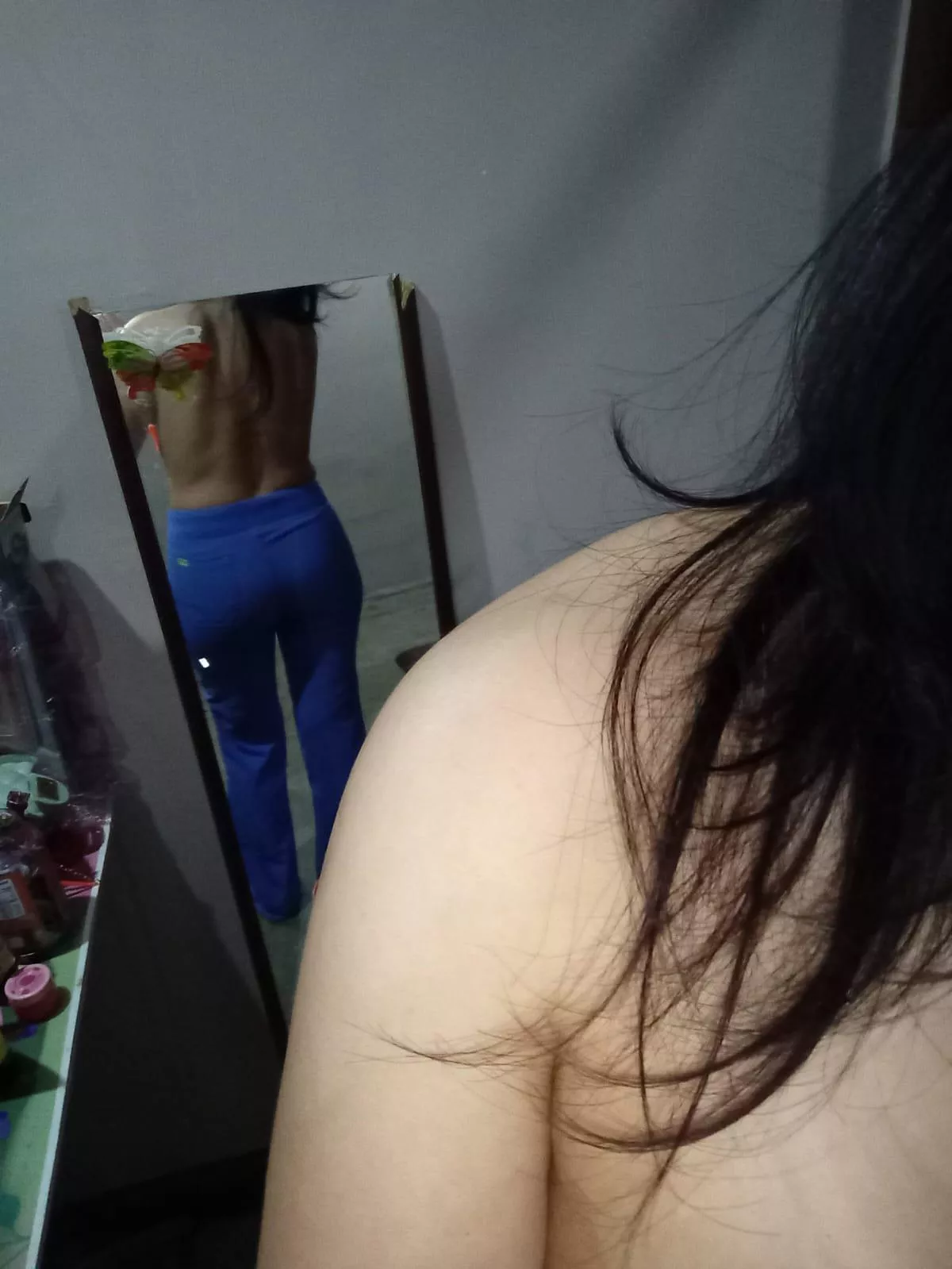 Without the scrub top a sexy back