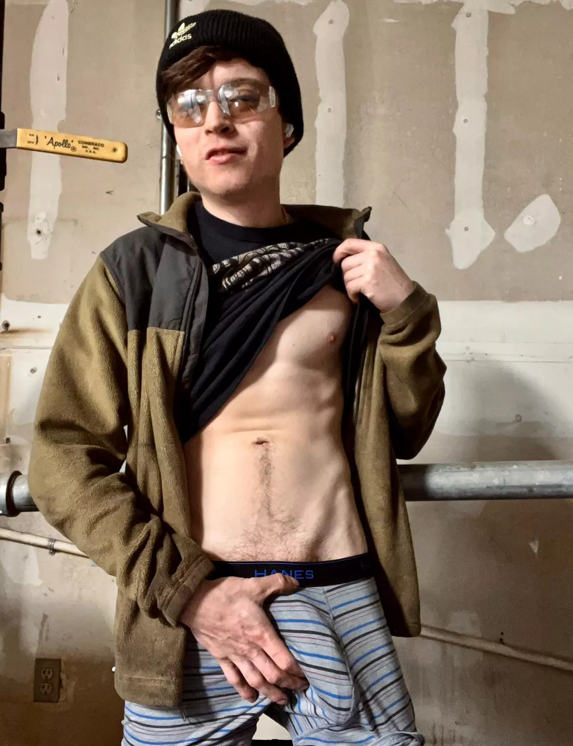 At work showing off the bulge